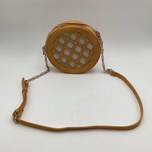 Urban‎ Expressions Tan Vegan Leather Crossbody Bag Small Lattice Pattern